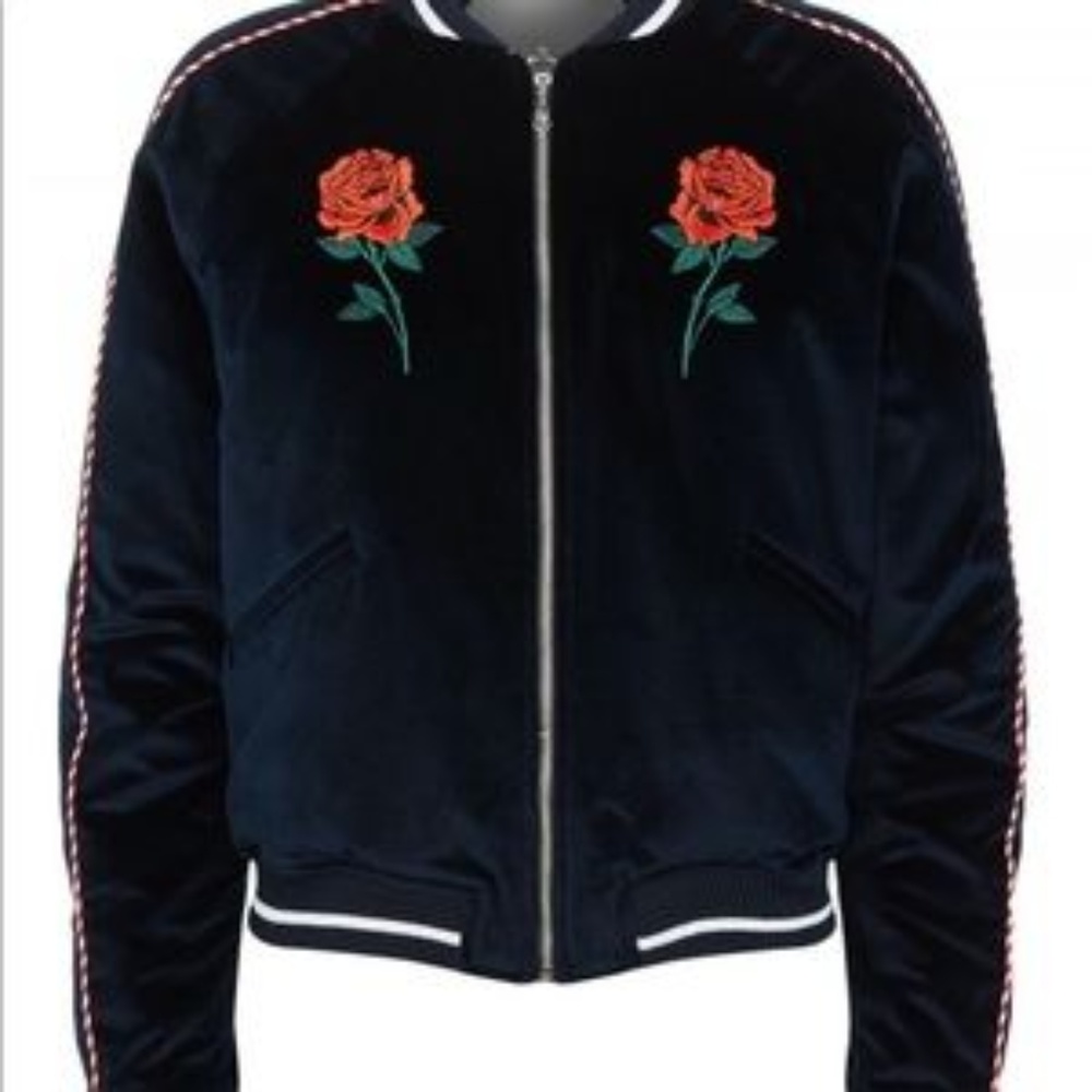 SANDRO ROSE REVERSIBLE BOMBER JACKET